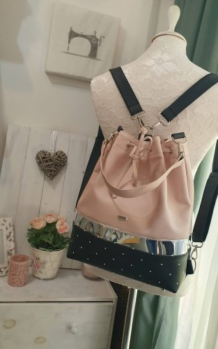 Bucket bag fekete-rózsaszín