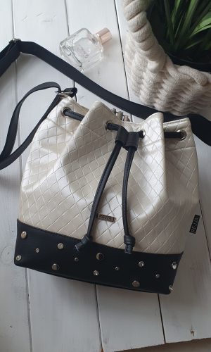 Bucket bag PHOEBE drapp-fekete oldaltáska