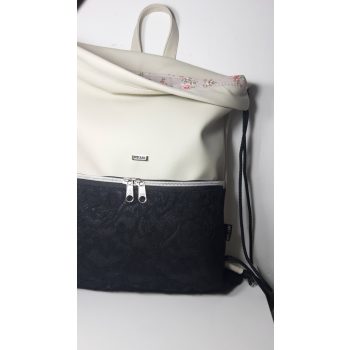 GYMBAG drapp/fekete csipke