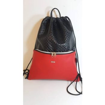 GYMBAG fekete/piros zsebbel