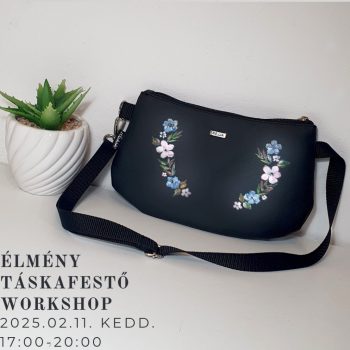   ÉLMÉNY TÁSKAFESTŐ WORKSHOP 2025.02.11. 17-20h * Fekete textilbőr övtáska