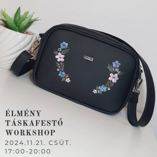 ÉLMÉNY TÁSKAFESTŐ WORKSHOP 2024.11.21. 17-20h * Fekete crossbag